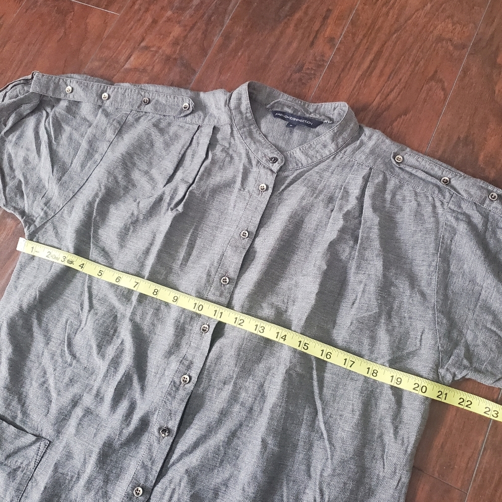 French Connection Gray Button Down Top - image 4